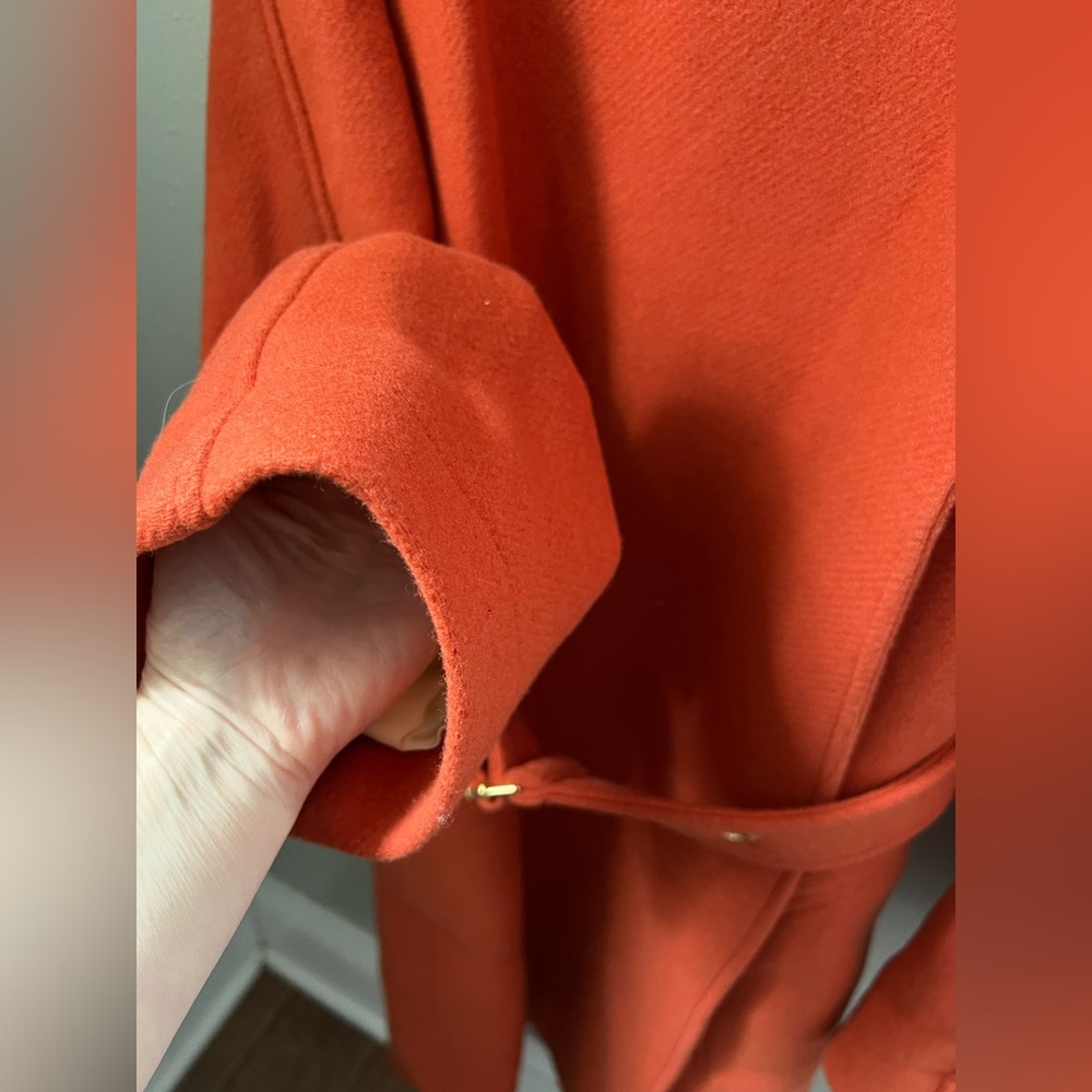 Chloé Iconic Wool Blend Belted Coat In Chestnut Orange Size 36 New - Picture 14 of 16